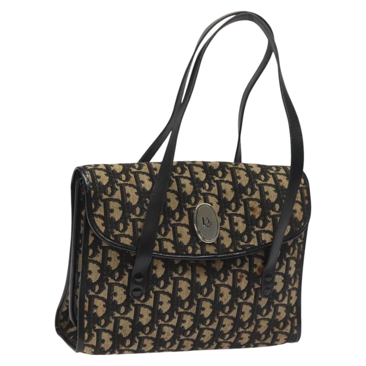 Christian Dior Trotter Canvas Hand Bag Navy Auth 108266