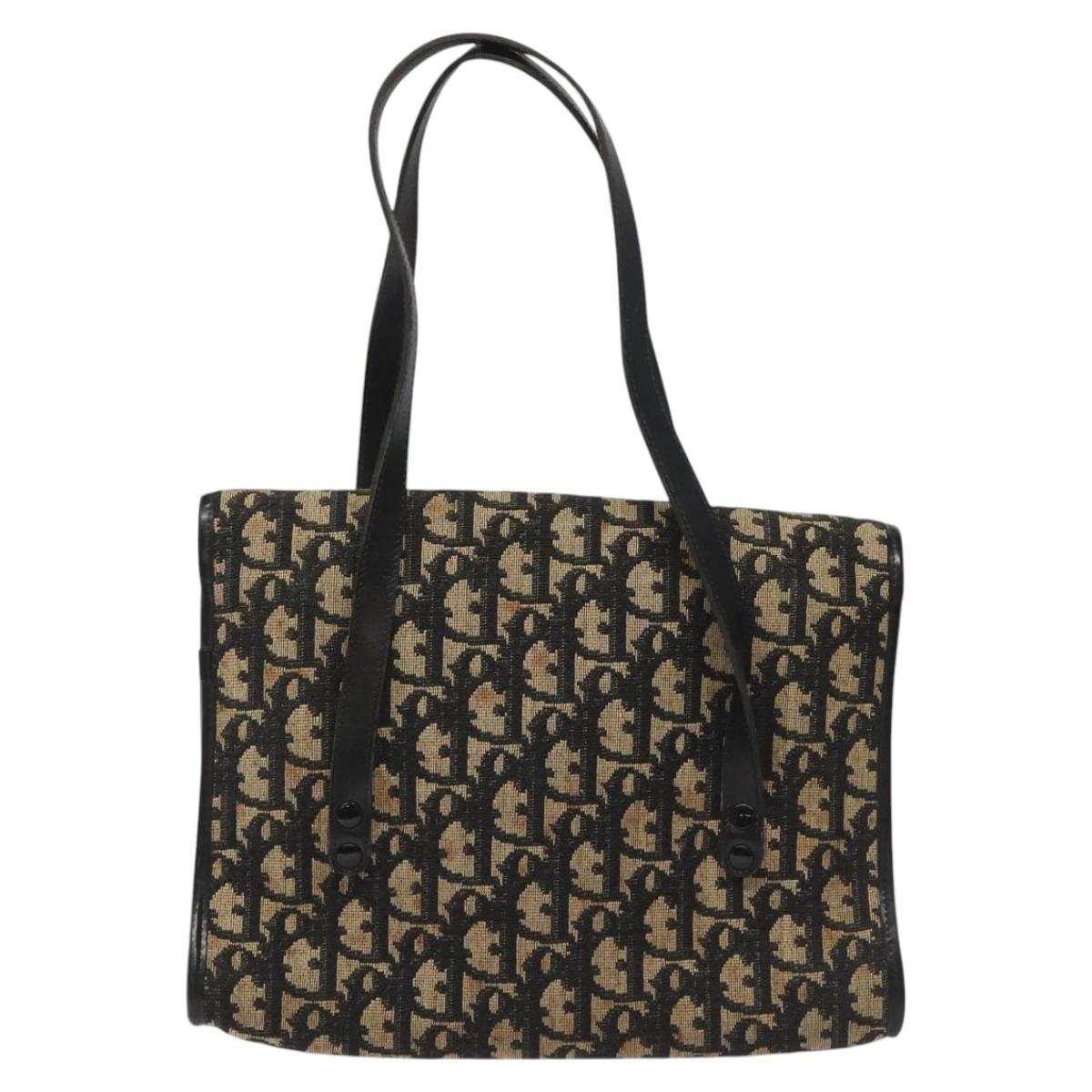 Christian Dior Trotter Canvas Hand Bag Navy Auth 108266