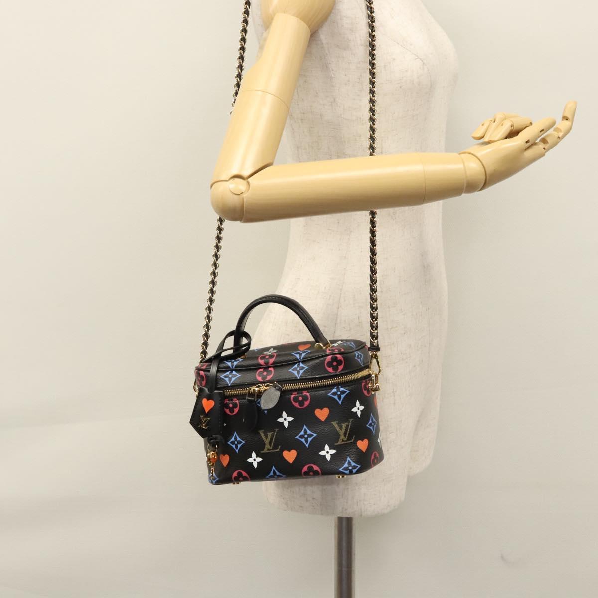 LOUIS VUITTON Monogram Game On Vanity PM Hand Bag Noir M57482 LV Auth 108299SM
