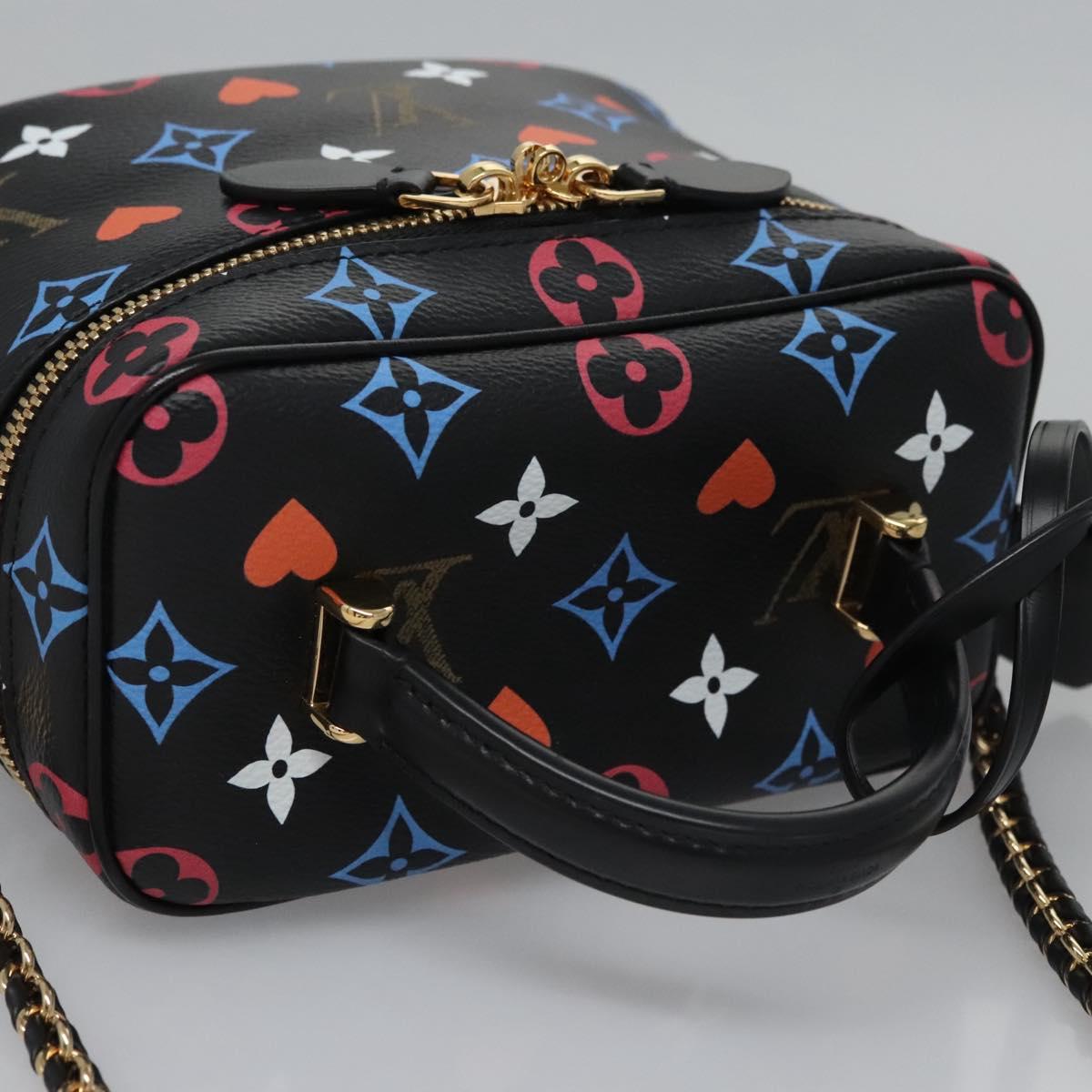 LOUIS VUITTON Monogram Game On Vanity PM Hand Bag Noir M57482 LV Auth 108299SM