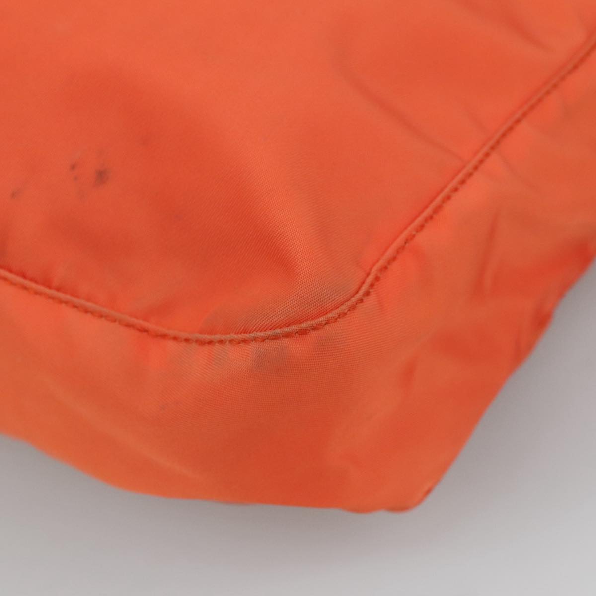 PRADA Shoulder Bag Nylon Orange Silver Auth 108312