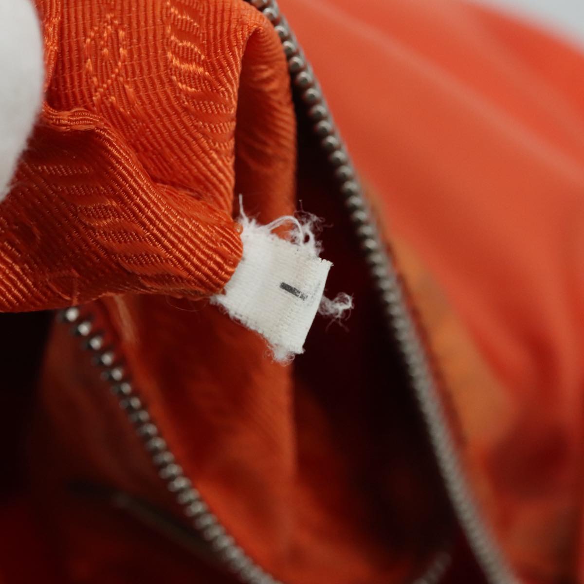 PRADA Shoulder Bag Nylon Orange Silver Auth 108312