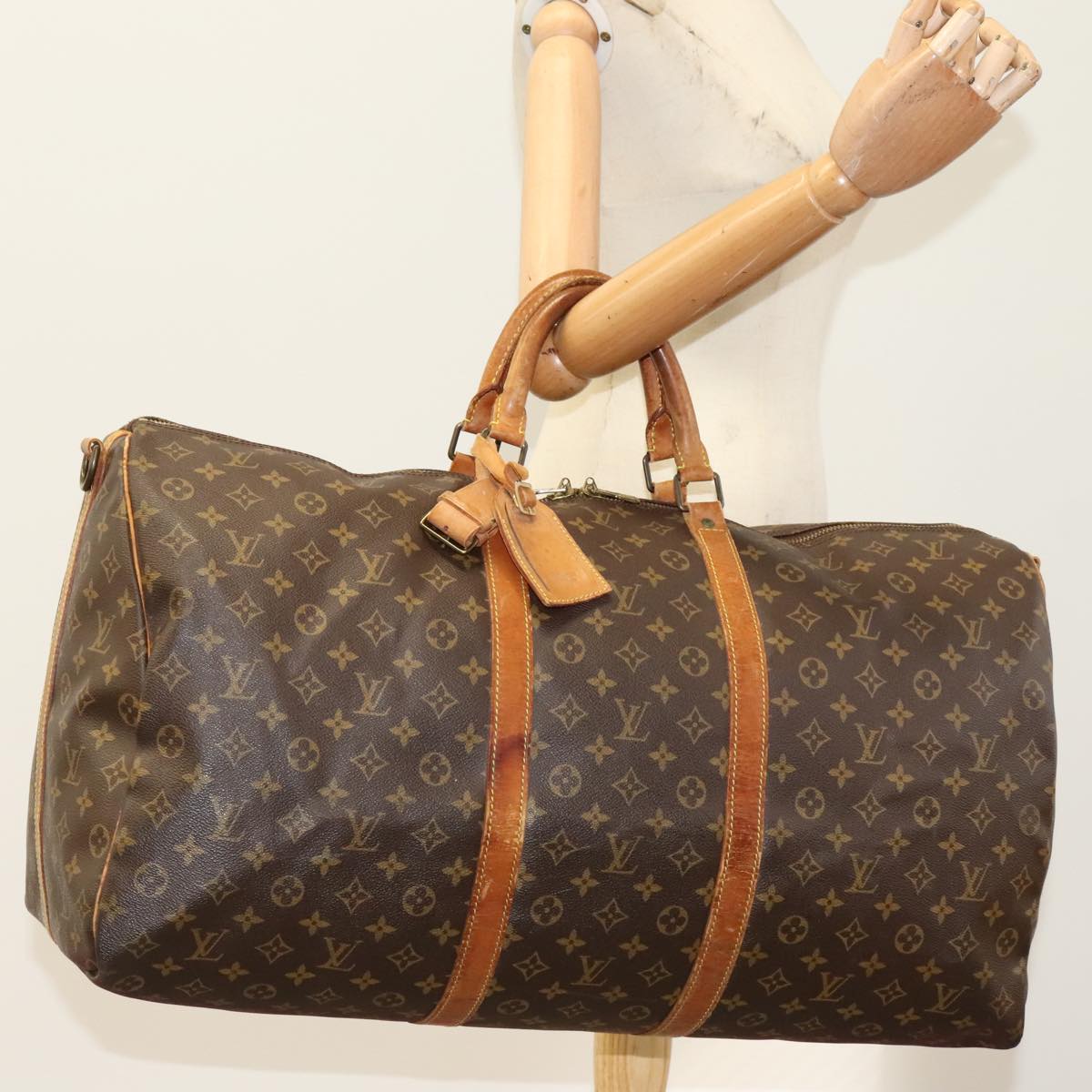 LOUIS VUITTON Monogram Keepall Bandouliere 60 Boston Bag M41412 LV Auth 108317