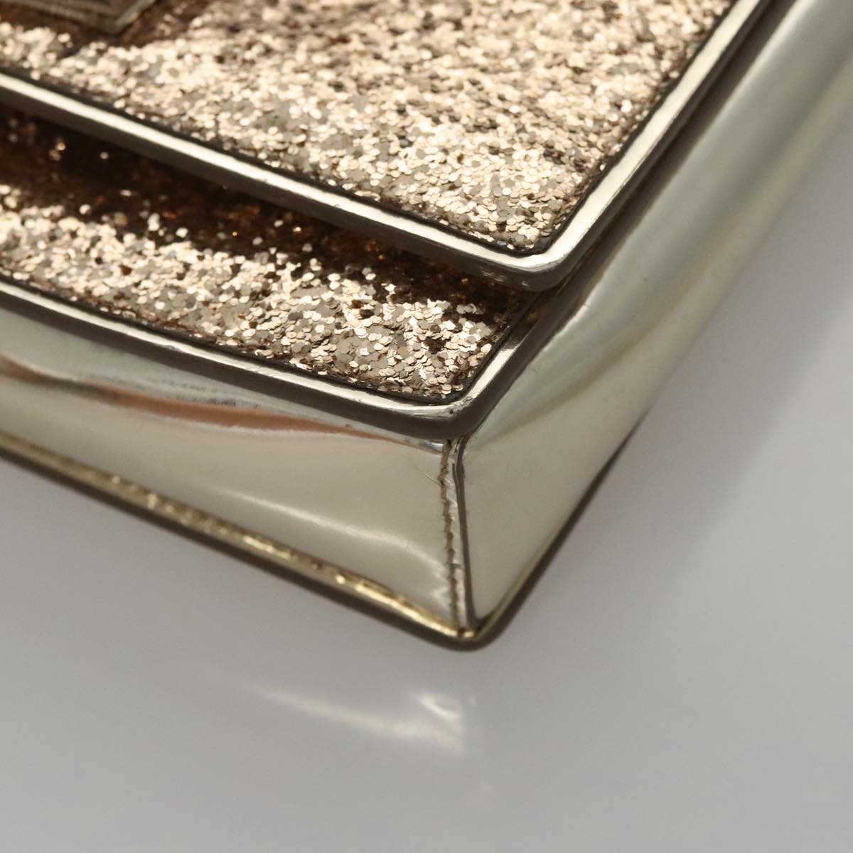 Salvatore Ferragamo Shoulder Bag Sequin 2way Gold Auth 108329