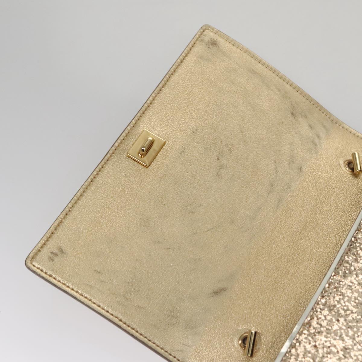 Salvatore Ferragamo Shoulder Bag Sequin 2way Gold Auth 108329