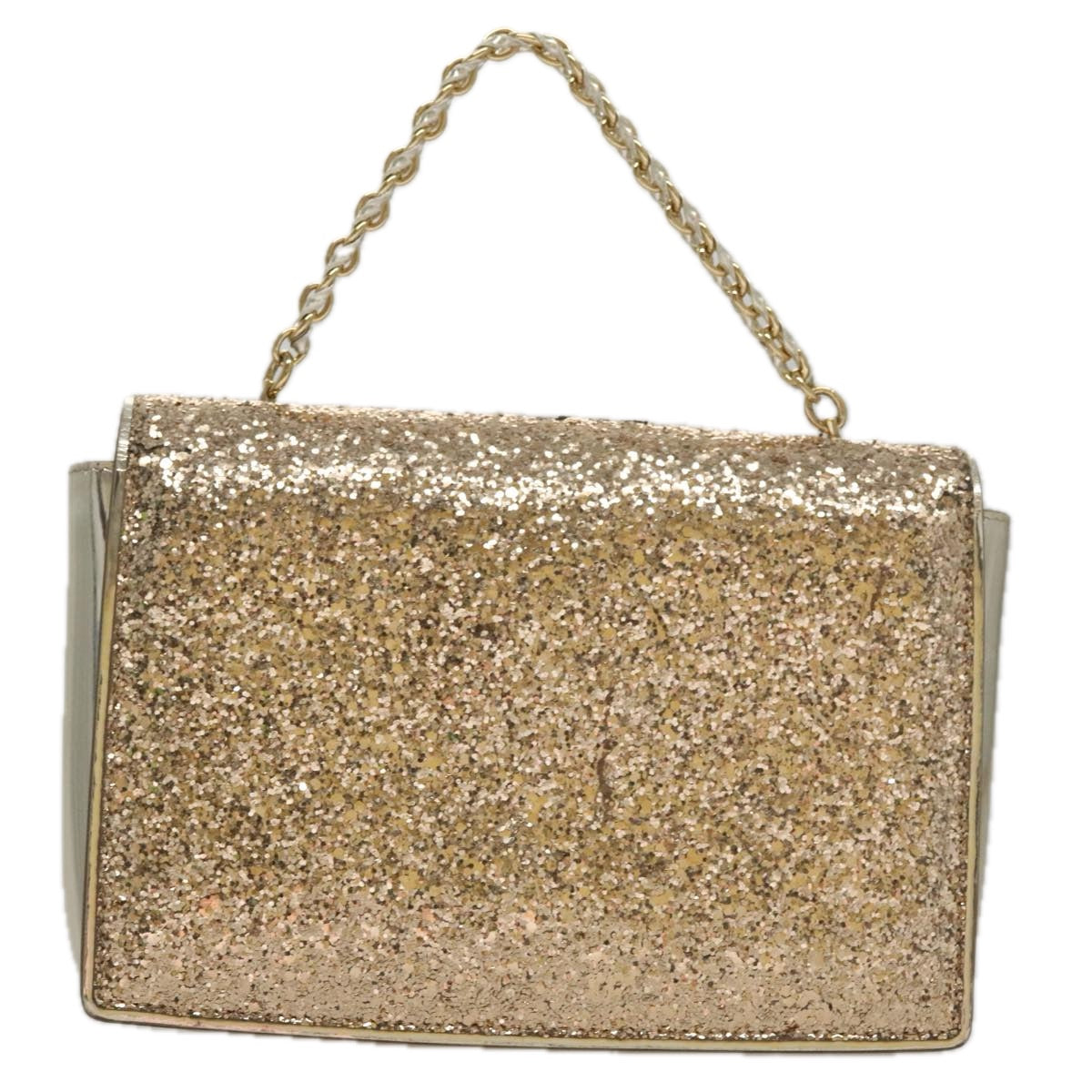 Salvatore Ferragamo Shoulder Bag Sequin 2way Gold Auth 108329