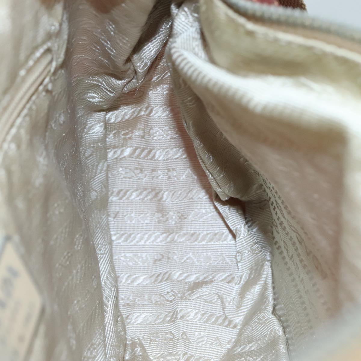 PRADA Shoulder Bag Nylon Pink Beige Silver Auth 108330