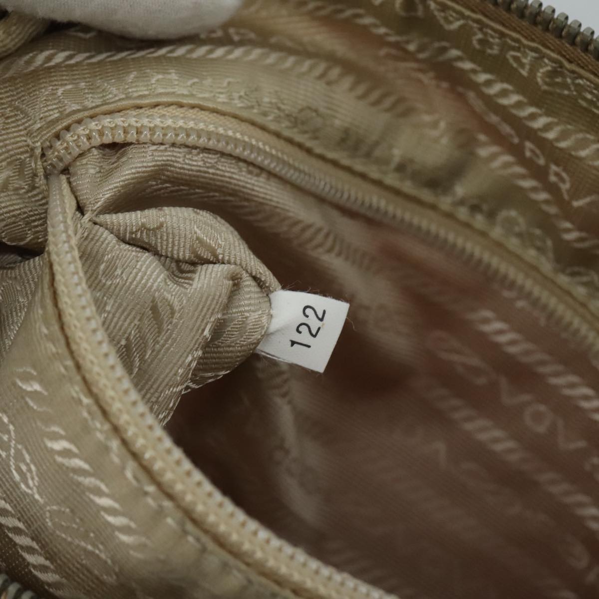 PRADA Shoulder Bag Nylon Pink Beige Silver Auth 108330