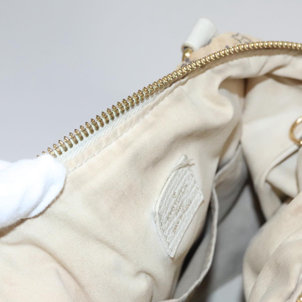 LOUIS VUITTON Monogram Mini Lin Croisette Marina PM Bag Beige M95494 Auth 108405