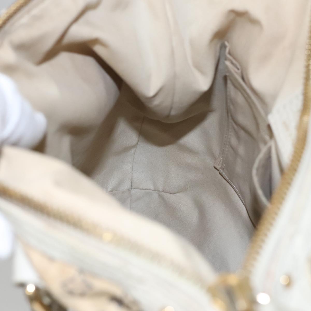 LOUIS VUITTON Monogram Mini Lin Croisette Marina PM Bag Beige M95494 Auth 108405