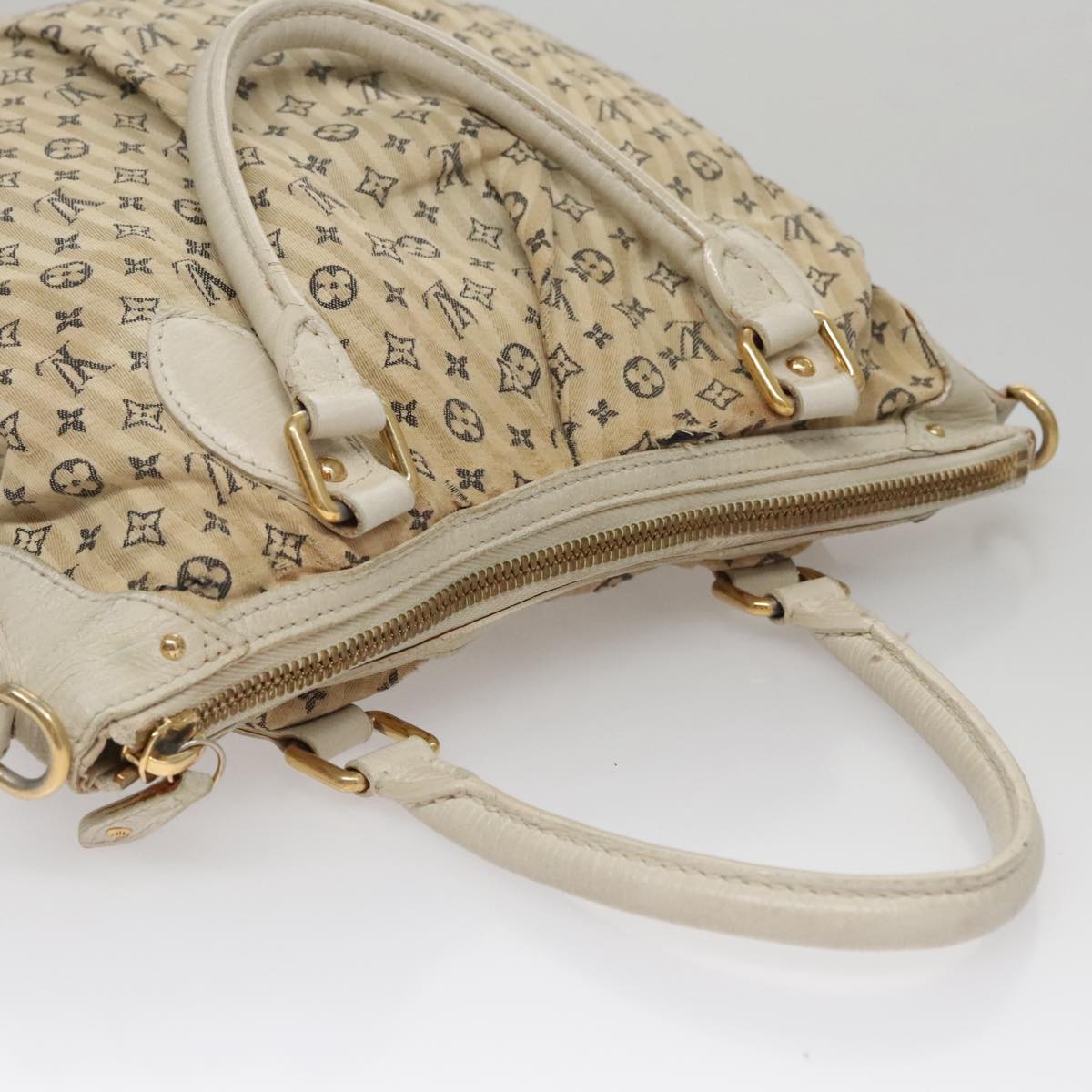 LOUIS VUITTON Monogram Mini Lin Croisette Marina PM Bag Beige M95494 Auth 108405