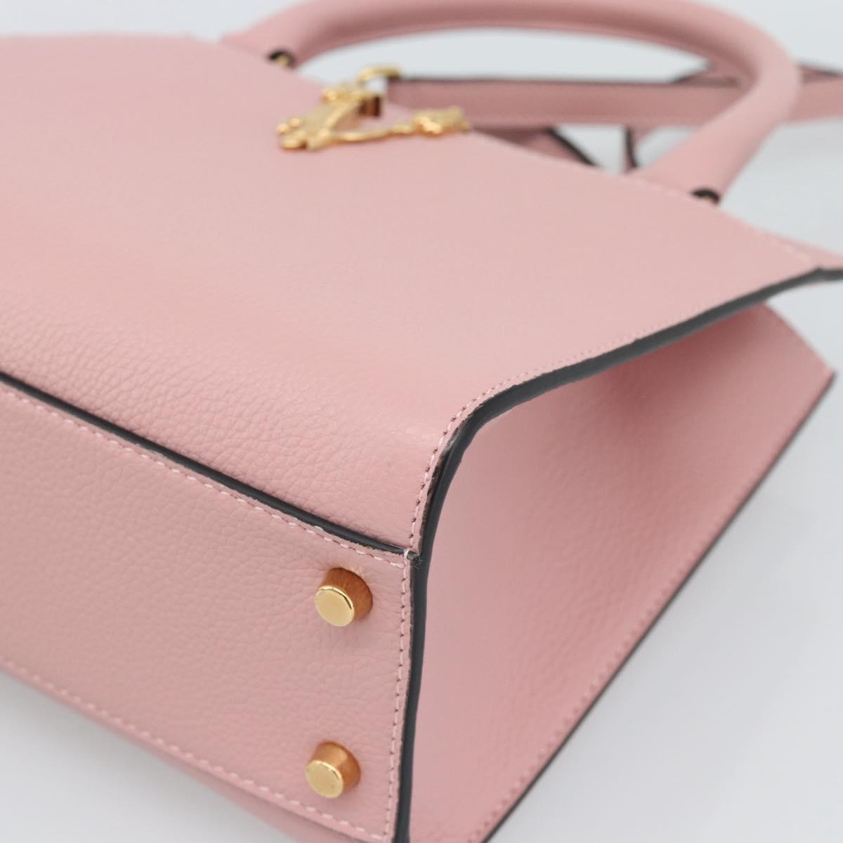 VERSACE Hand Bag Leather 2way Pink Auth 108430