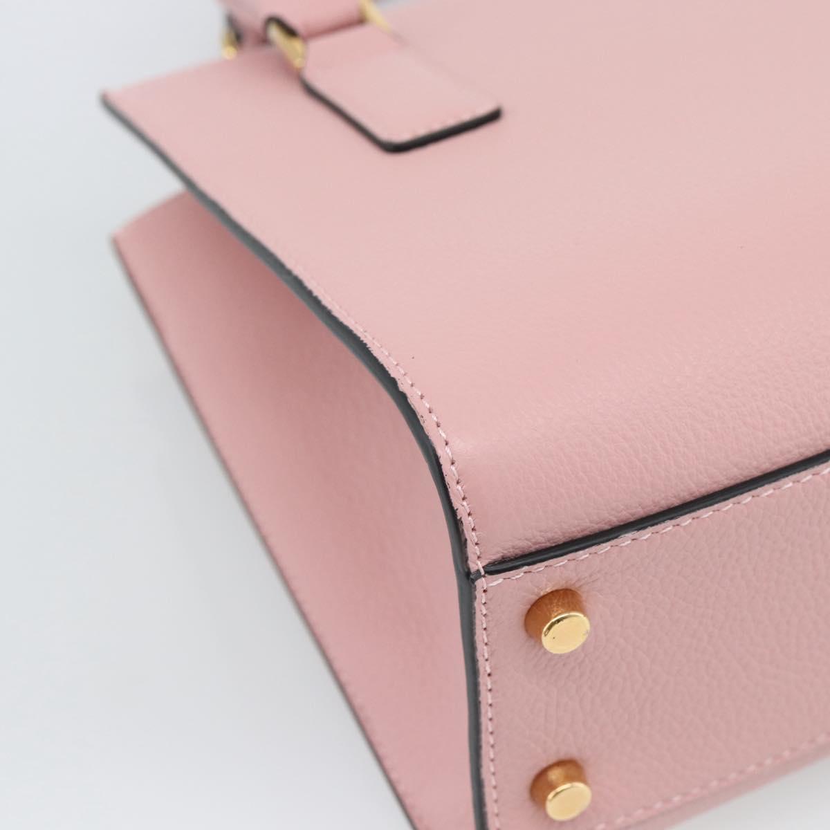VERSACE Hand Bag Leather 2way Pink Auth 108430