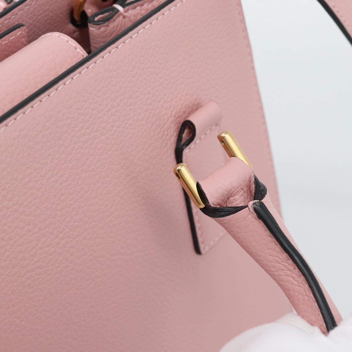 VERSACE Hand Bag Leather 2way Pink Auth 108430