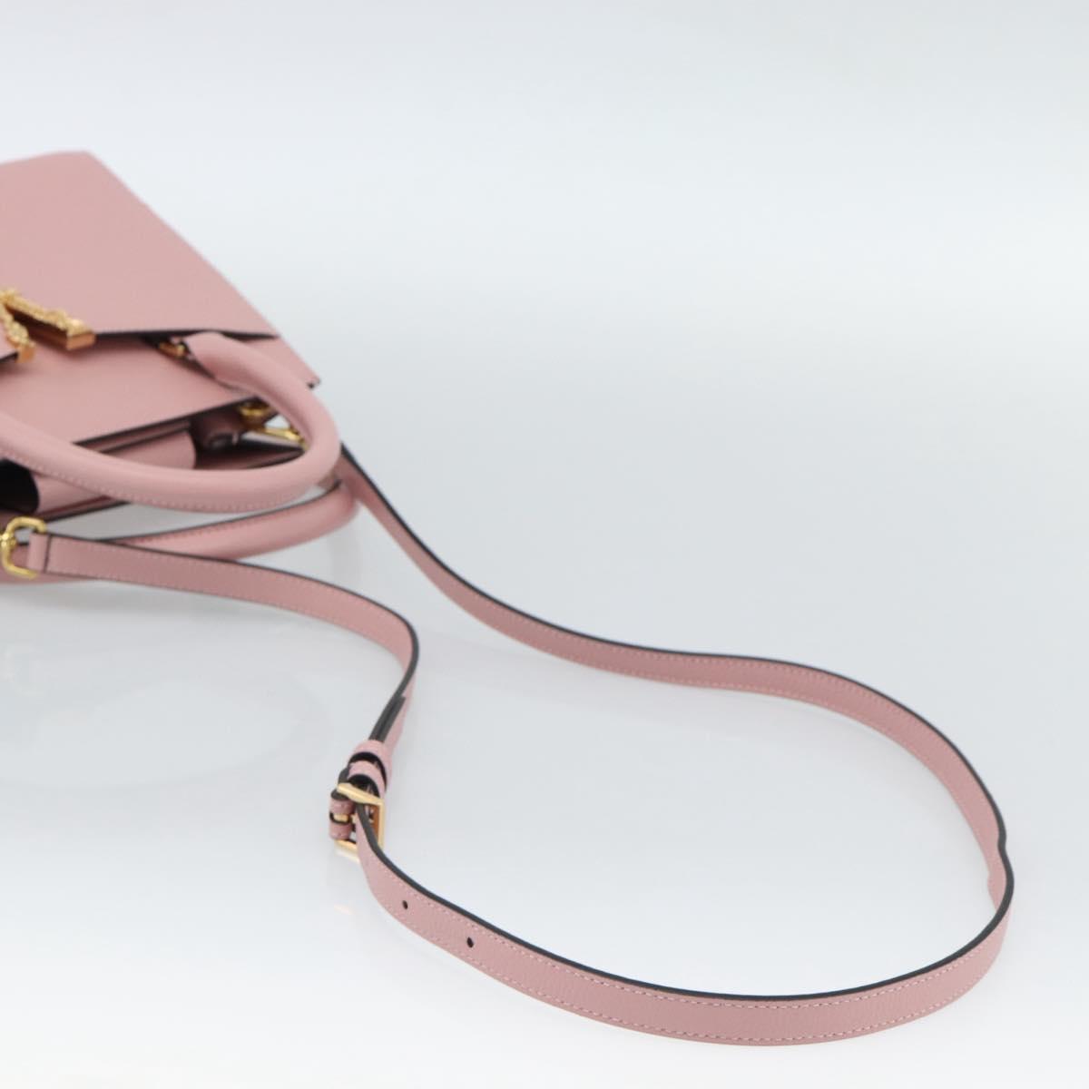 VERSACE Hand Bag Leather 2way Pink Auth 108430