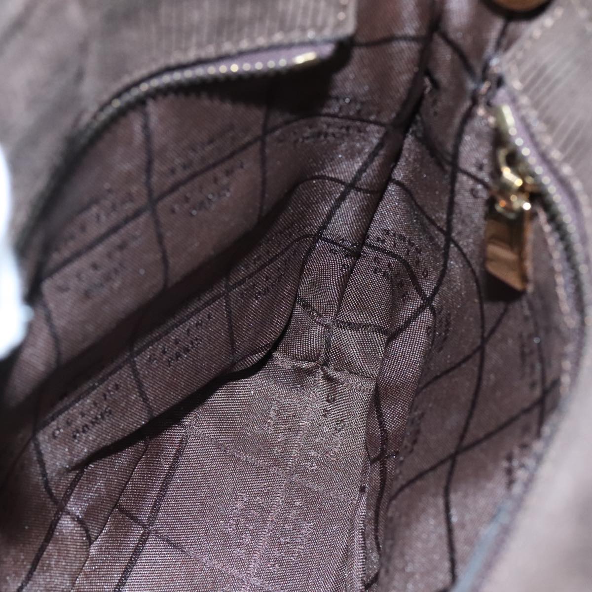 CELINE Hand Bag Suede 2way Brown Gold Auth 108505