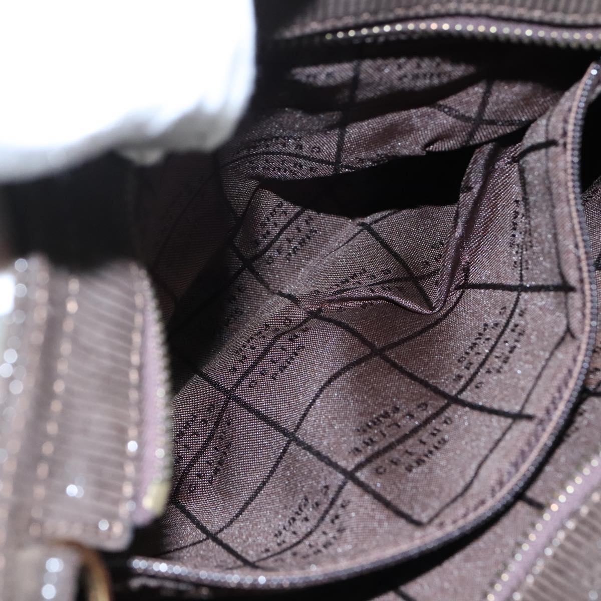 CELINE Hand Bag Suede 2way Brown Gold Auth 108505