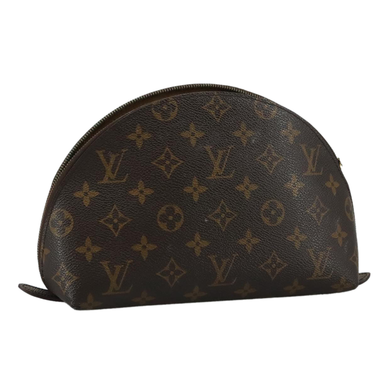 LOUIS VUITTON Monogram Trousse Demi Ronde Cosmetic Pouch M47520 LV Auth 108556