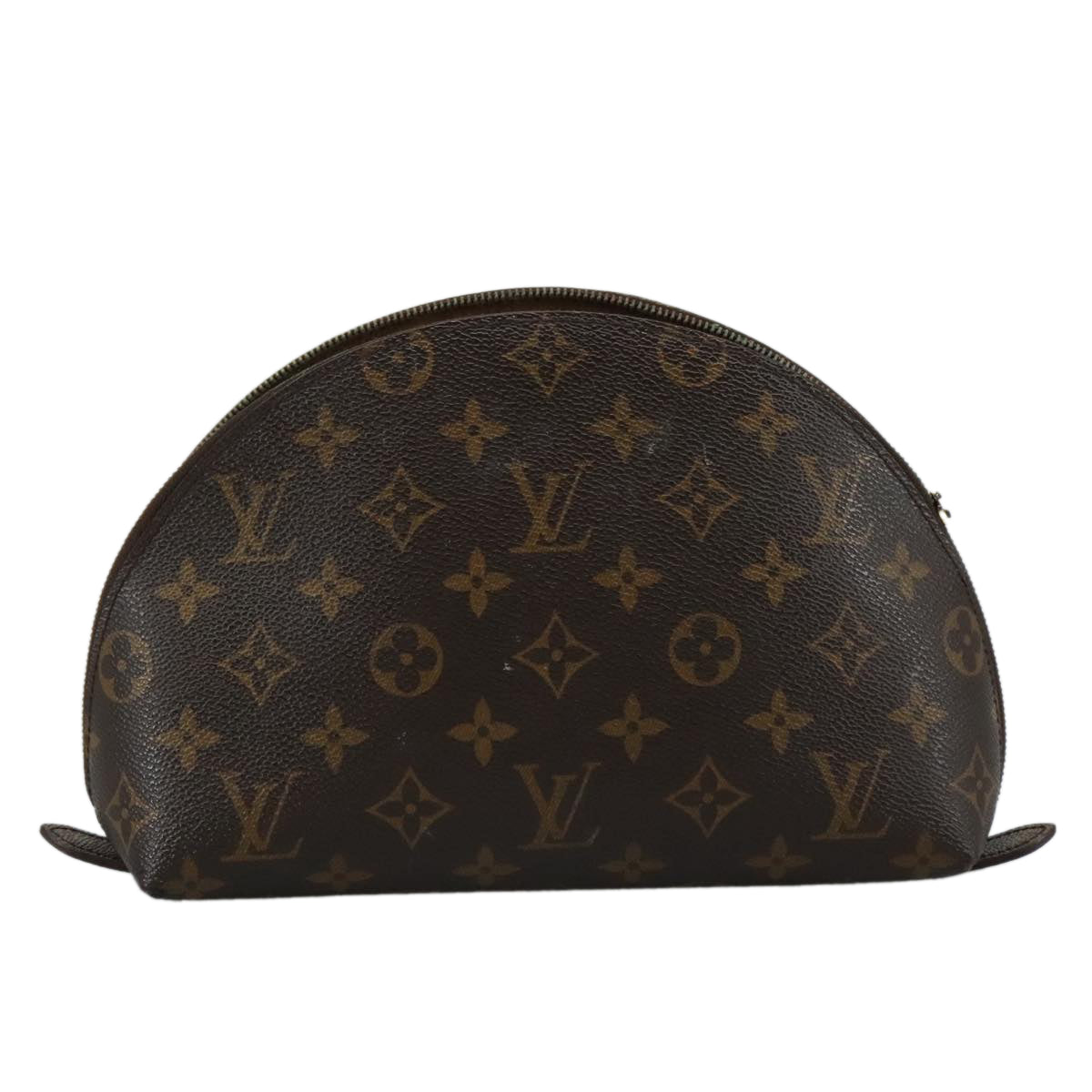 LOUIS VUITTON Monogram Trousse Demi Ronde Cosmetic Pouch M47520 LV Auth 108556