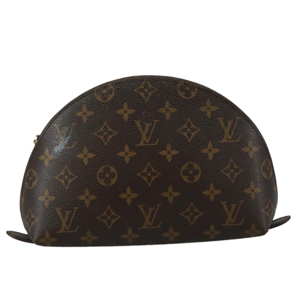 LOUIS VUITTON Monogram Trousse Demi Ronde Cosmetic Pouch M47520 LV Auth 108556