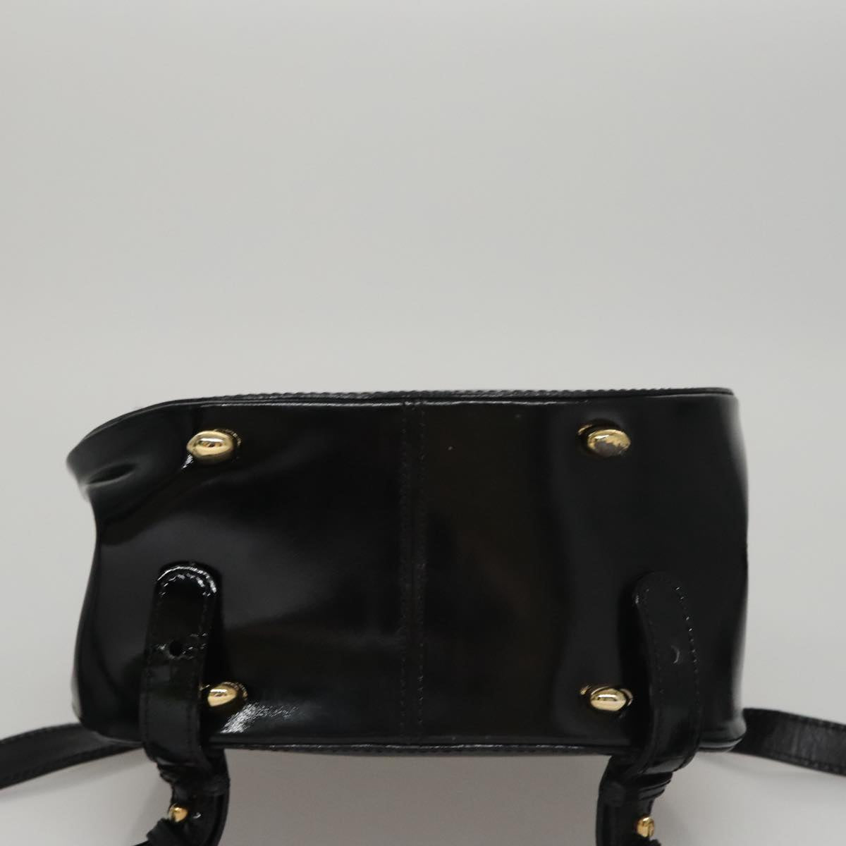 CELINE Backpack Patent leather Black Auth 108565