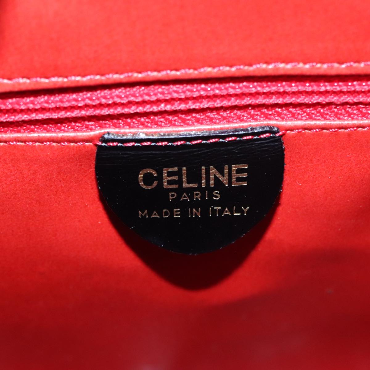 CELINE Backpack Patent leather Black Auth 108565