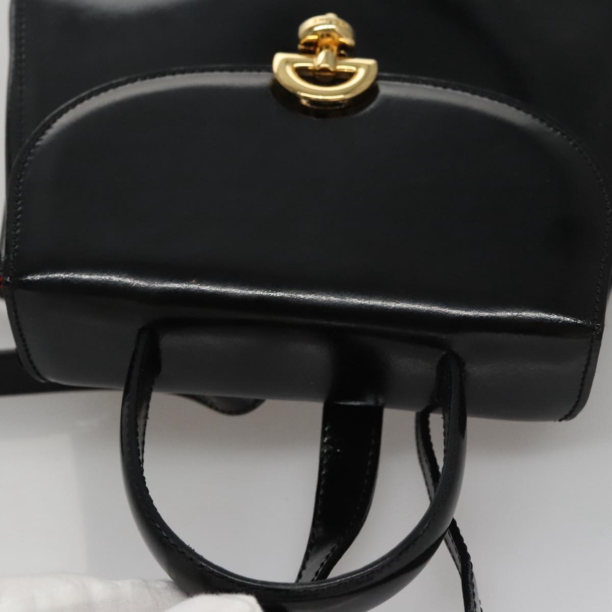 CELINE Backpack Patent leather Black Auth 108565