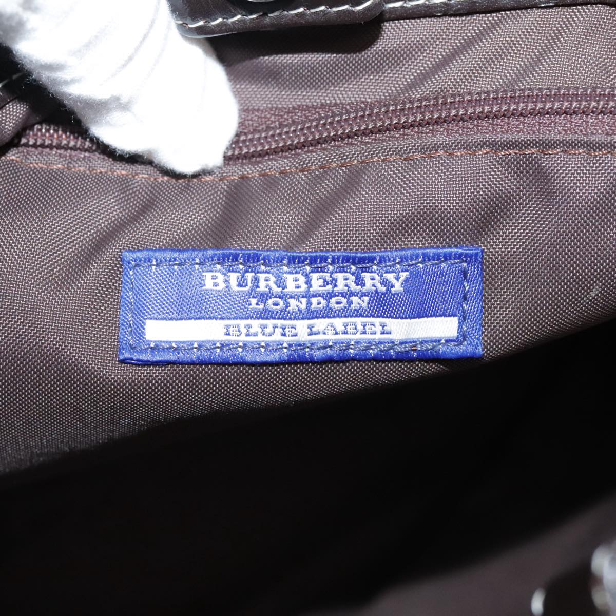 BURBERRY Nova Check Blue Label Hand Bag Canvas Beige Auth 108566