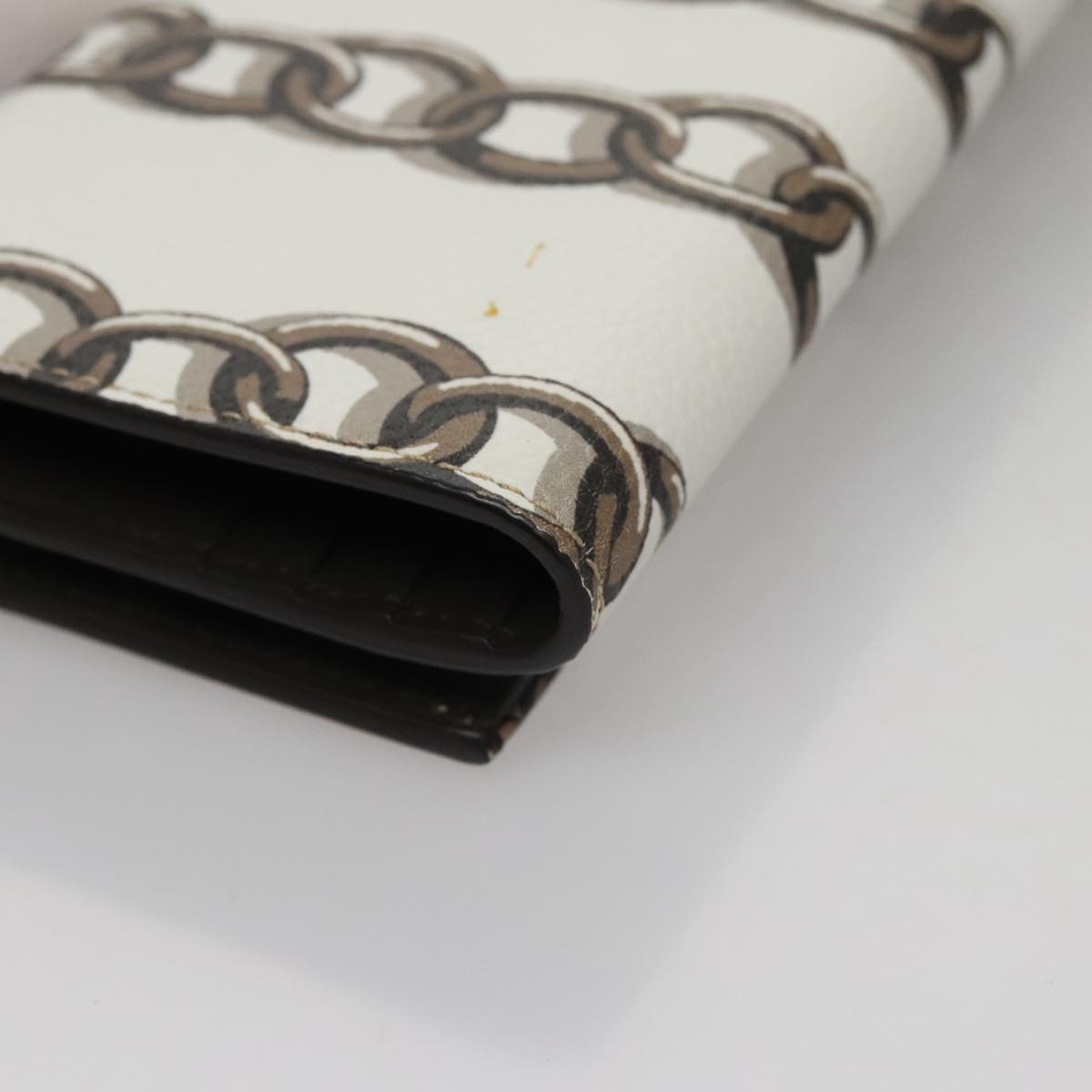 Salvatore Ferragamo Gancini Shoulder Wallet Leather White Auth 108583V