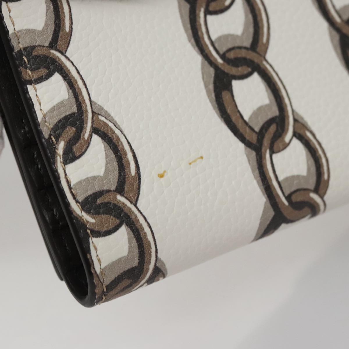 Salvatore Ferragamo Gancini Shoulder Wallet Leather White Auth 108583V