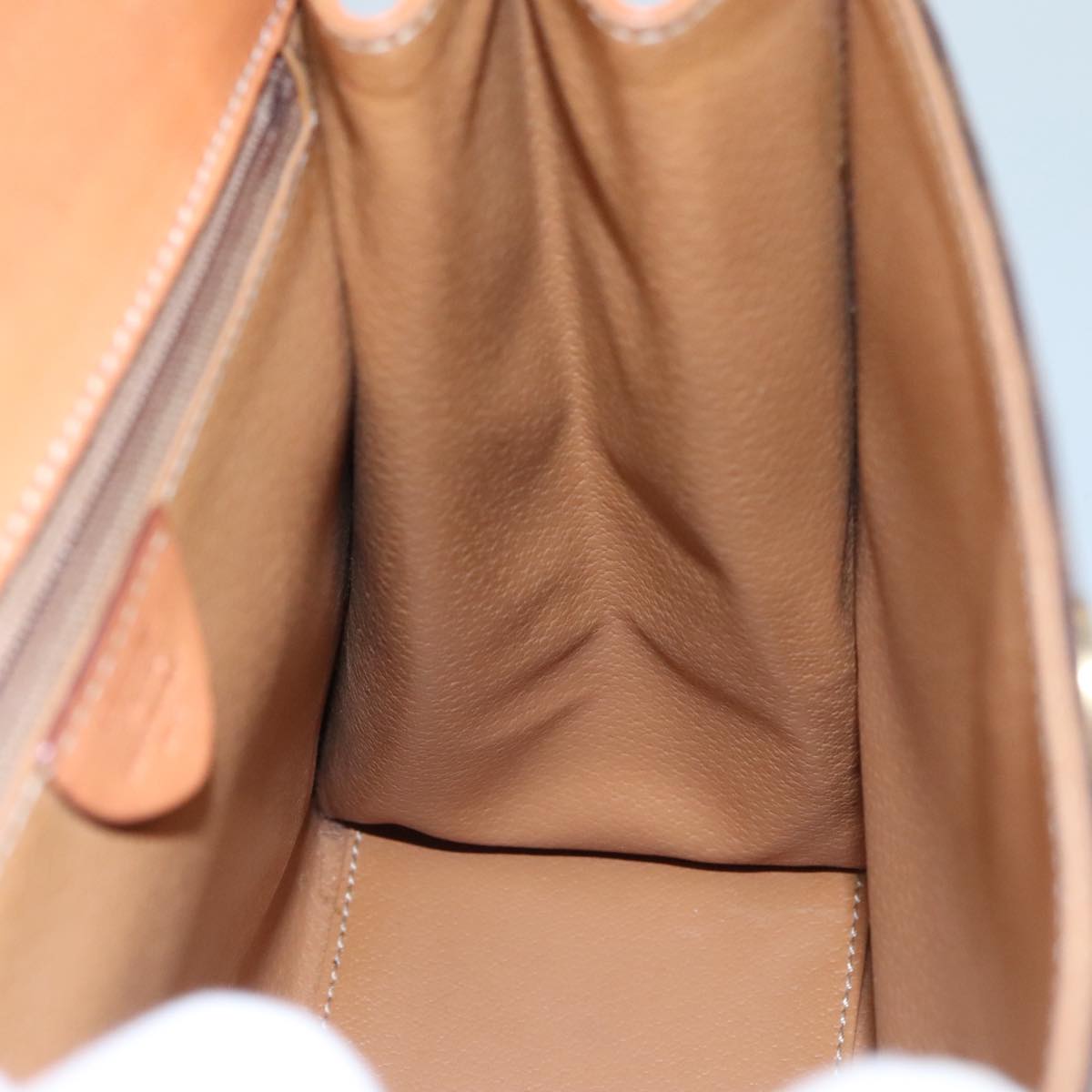 CELINE Macadam Canvas Hand Bag PVC Leather Brown Auth 108632