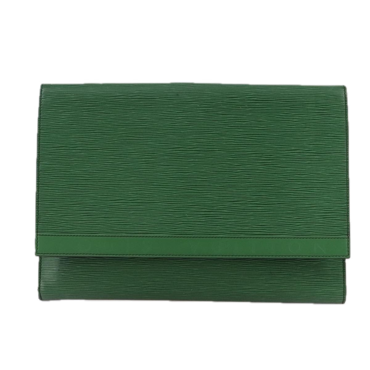 LOUIS VUITTON Epi Document case Clutch Bag Green LV Auth 108636