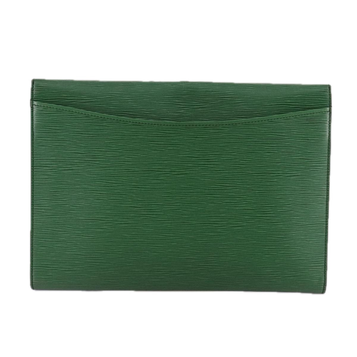 LOUIS VUITTON Epi Document case Clutch Bag Green LV Auth 108636
