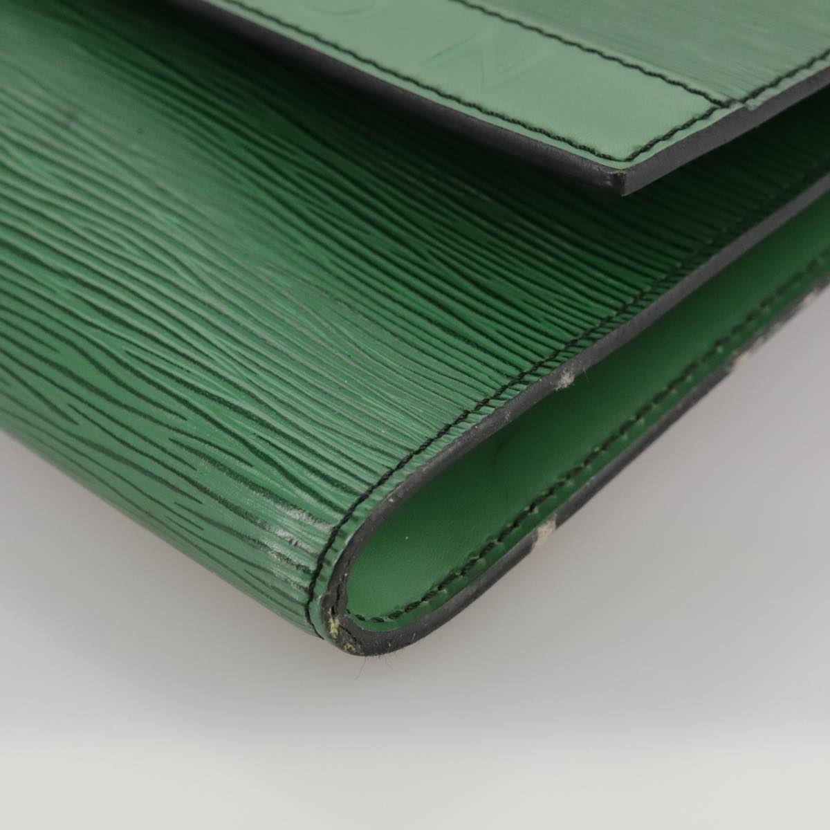 LOUIS VUITTON Epi Document case Clutch Bag Green LV Auth 108636