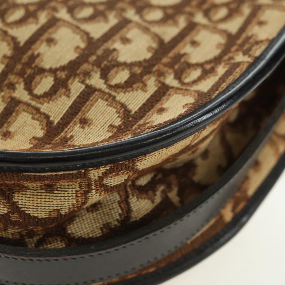 Christian Dior Trotter Canvas Shoulder Bag Brown Auth 108645