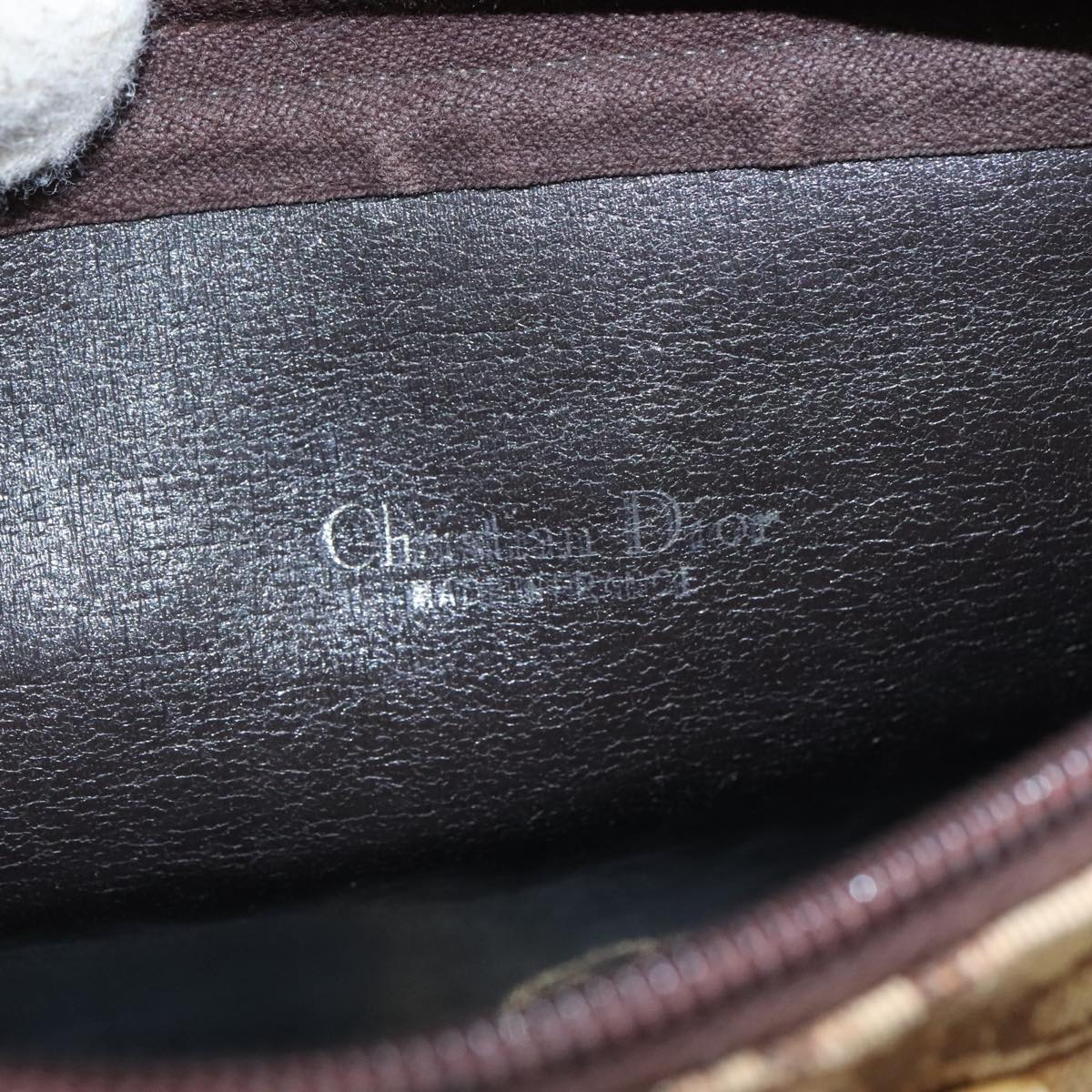 Christian Dior Trotter Canvas Shoulder Bag Brown Auth 108645V