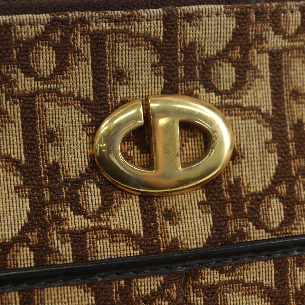 Christian Dior Trotter Canvas Shoulder Bag Brown Auth 108645