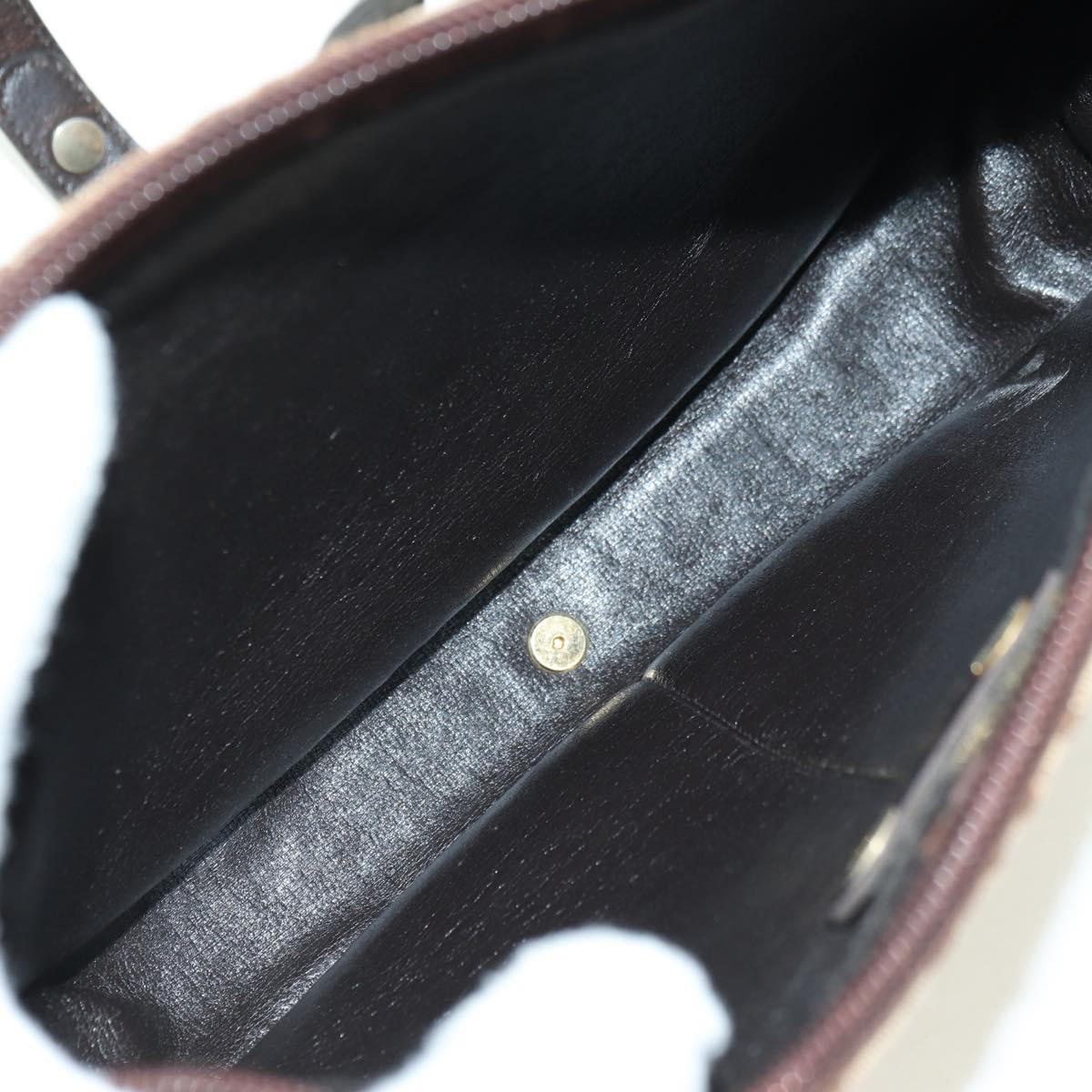 Christian Dior Trotter Canvas Shoulder Bag Brown Auth 108645