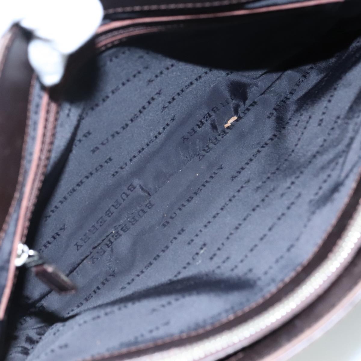 BURBERRY Nova Check Hand Bag Canvas Beige Auth 108646