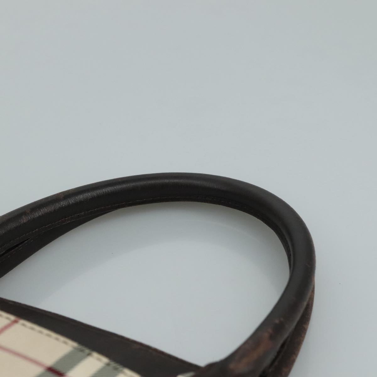 BURBERRY Nova Check Hand Bag Canvas Beige Auth 108646