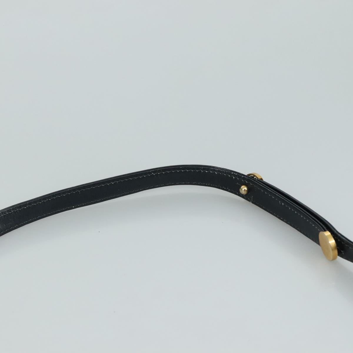 Christian Dior Trotter Canvas Shoulder Bag Navy Gold Auth 108685