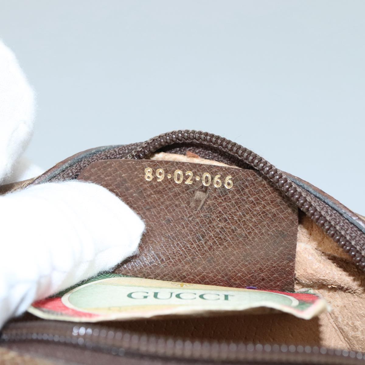 GUCCI GG Supreme Web Sherry Line Shoulder Bag PVC Beige 89 02 066 Auth 108686