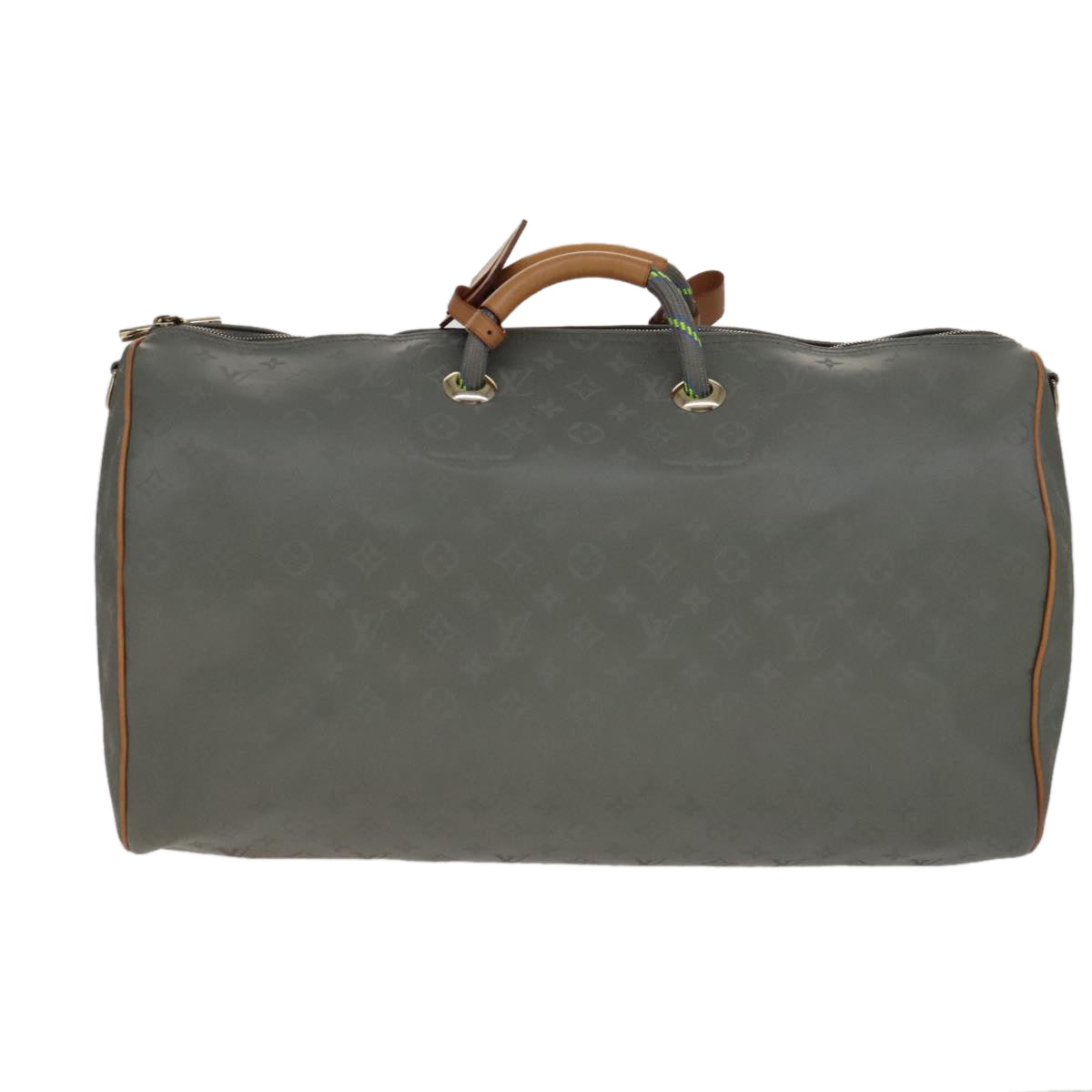 LOUIS VUITTON Titanium Keepall Bandouliere 50 Bag Silver M43886 LV Auth 108706A