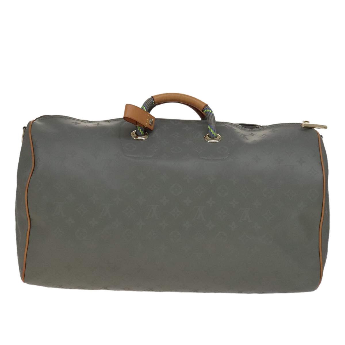 LOUIS VUITTON Titanium Keepall Bandouliere 50 Bag Silver M43886 LV Auth 108706A