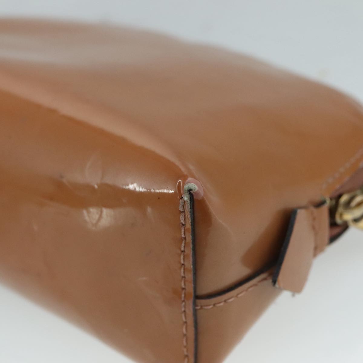LOUIS VUITTON Monogram Vernis Pochette Pouch Rose Velours M90008 LV Auth 108720