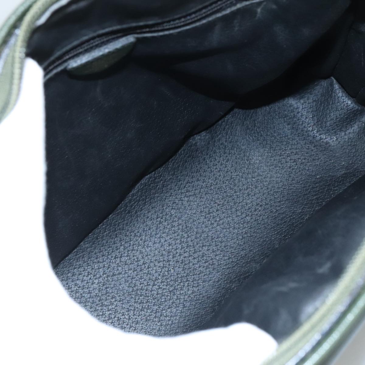 CELINE Hand Bag Leather 2way Khaki Auth 108739