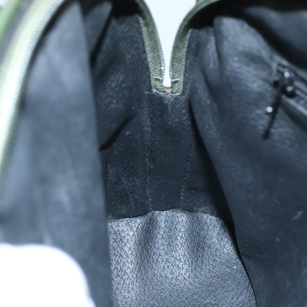 CELINE Hand Bag Leather 2way Khaki Auth 108739