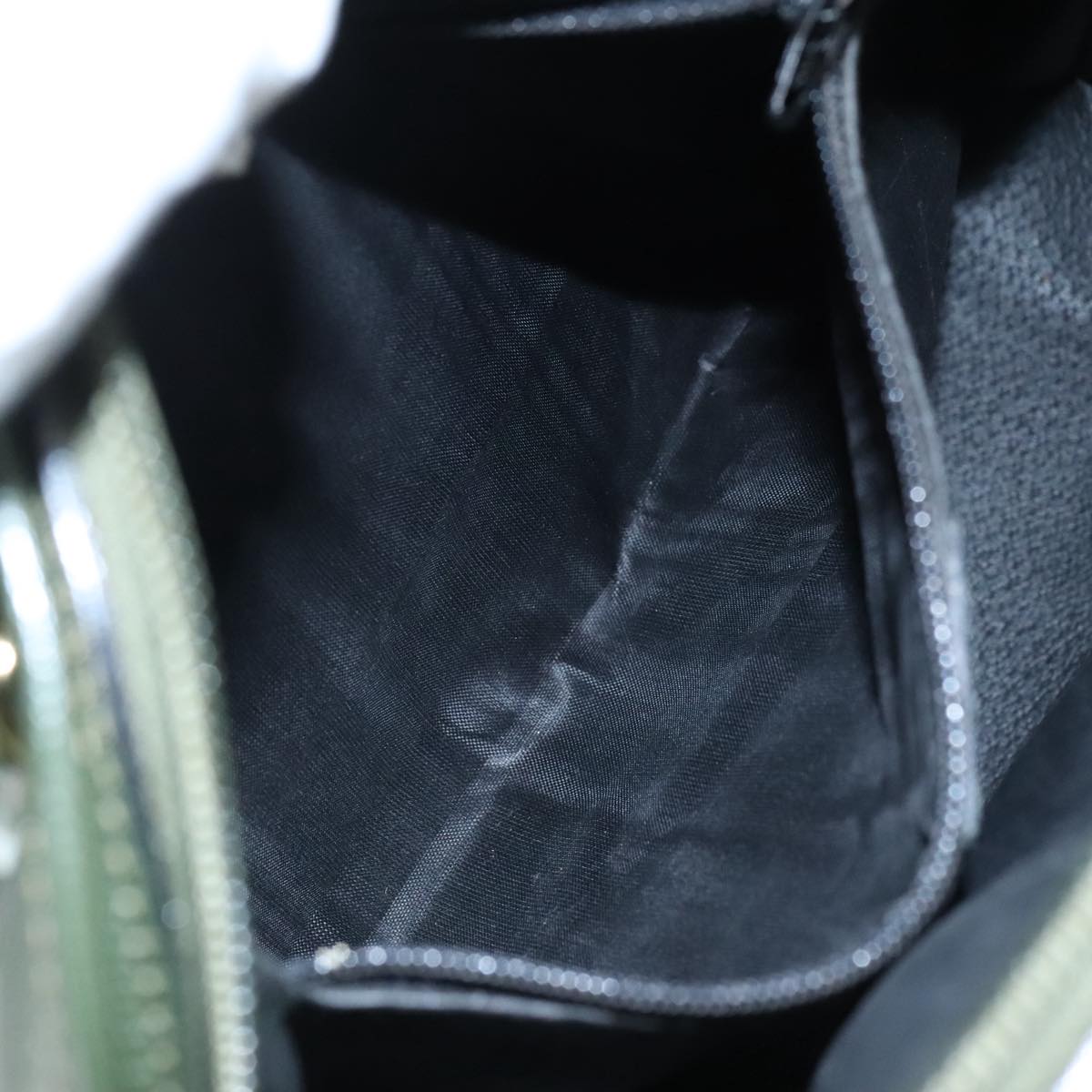 CELINE Hand Bag Leather 2way Khaki Auth 108739