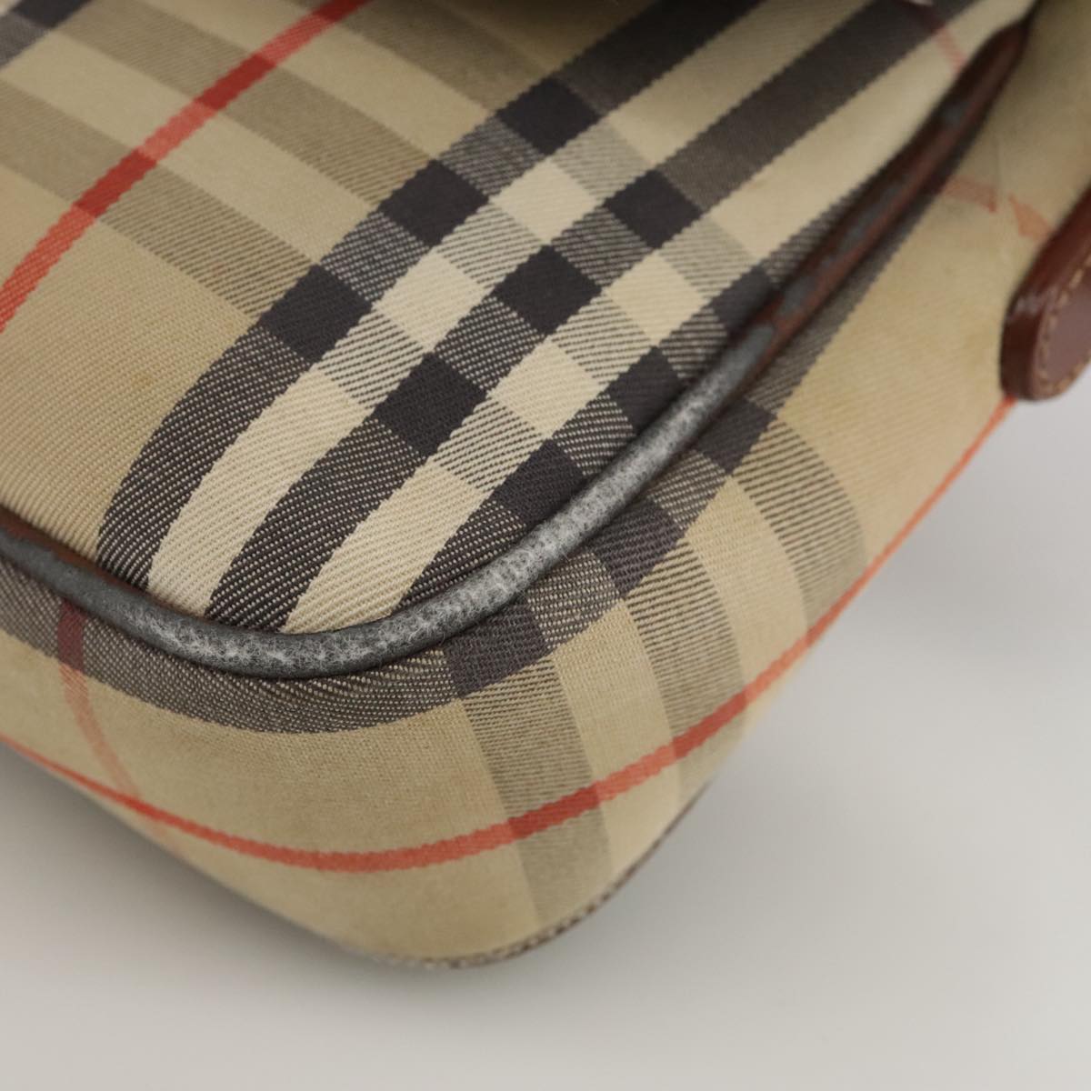 BURBERRY Nova Check Shoulder Bag Canvas Beige Auth 108751