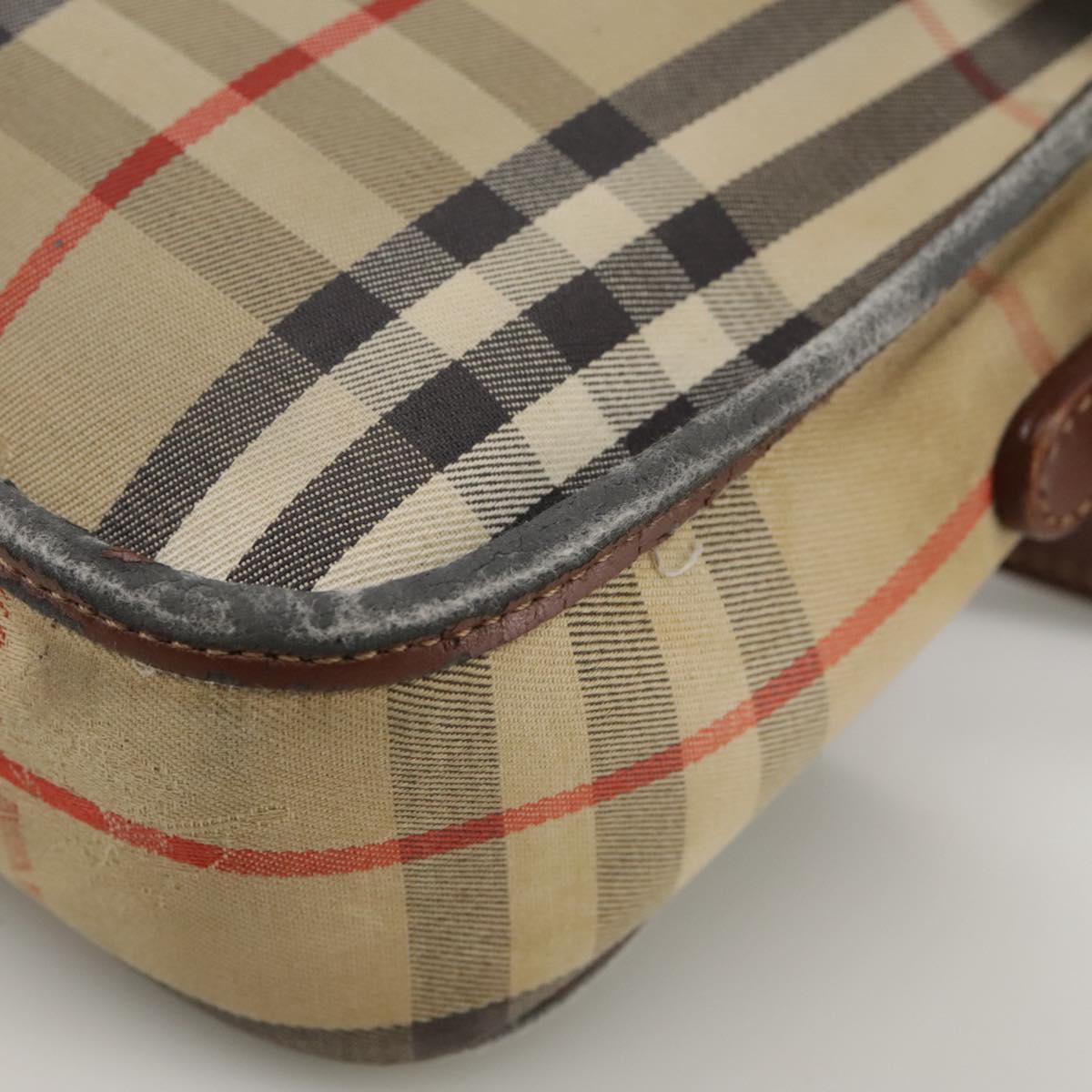 BURBERRY Nova Check Shoulder Bag Canvas Beige Auth 108751